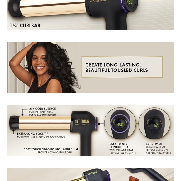 Hot Tools Professional 24k Gold 1 1/4" CURLBAR and hairdryer - Picture 6 of 6